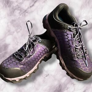 NWOT Women's 8M TIMBERLAND PRO Powertrain Purple Black Alloy Toe Work Sneakers